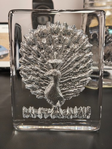 Paperweight peacock daum - paperweight,