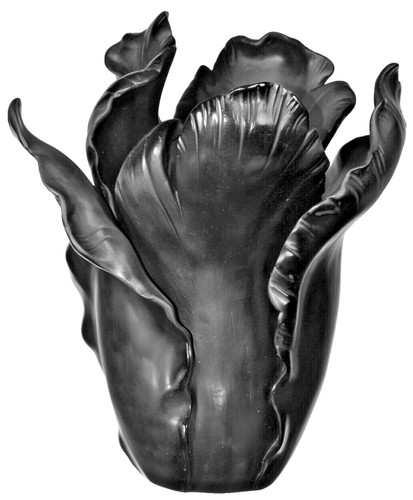 Daum crystal tulip black large - tulip,