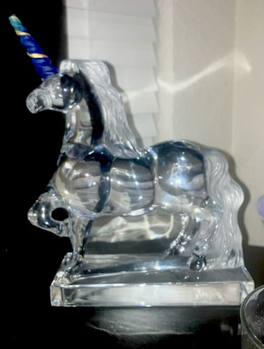 Daum france art - glass, unicorn